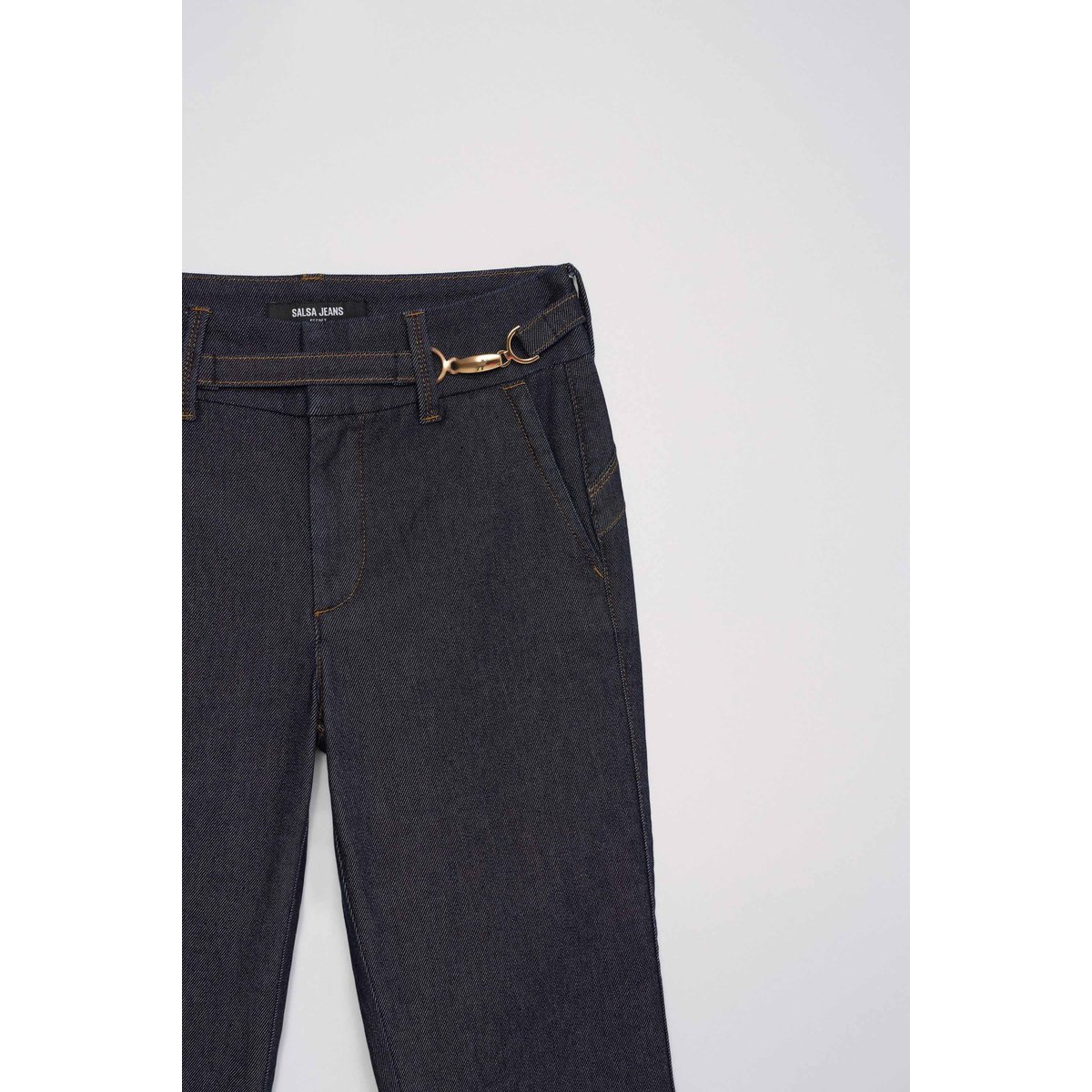 SECRET CHINO PUSH IN CROPPED SLIM bleu foncé, SALSA JEANS