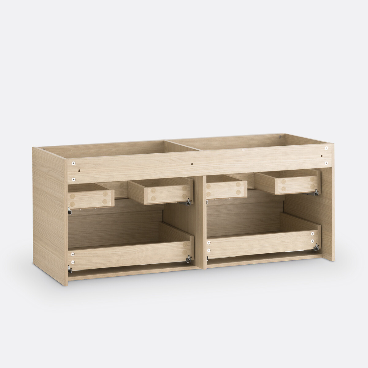 Meuble sous vasque suspendu + miroir L120cm, Nirio effet chêne clair, LA REDOUTE INTERIEURS