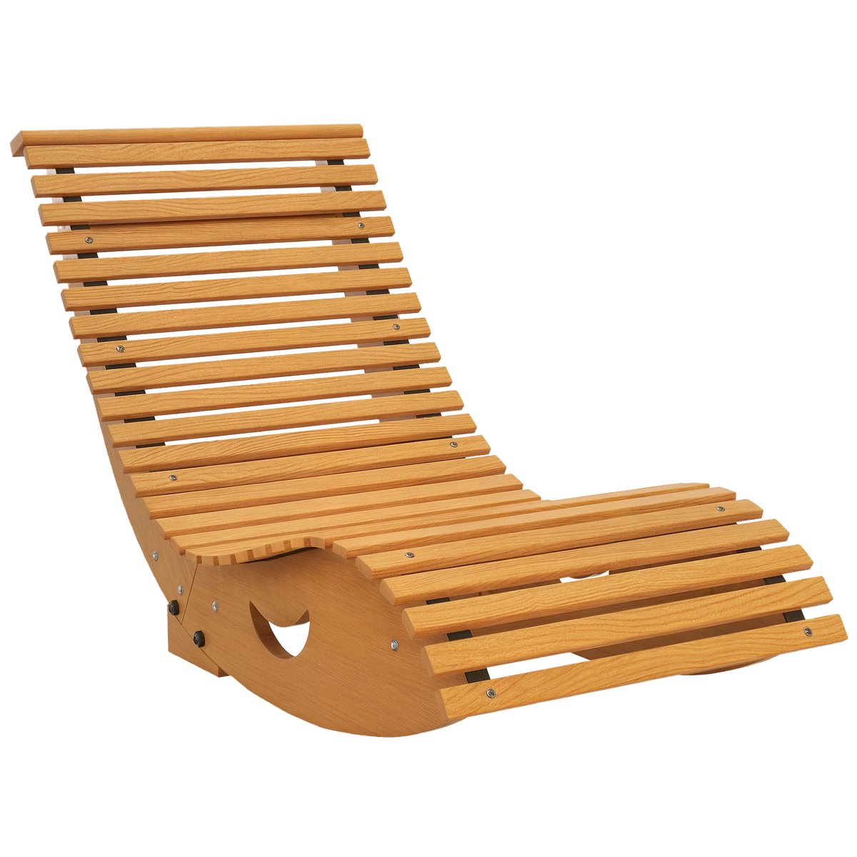 Fauteuil à bascule Bois Bois de teck couleur teck, OUTSUNNY