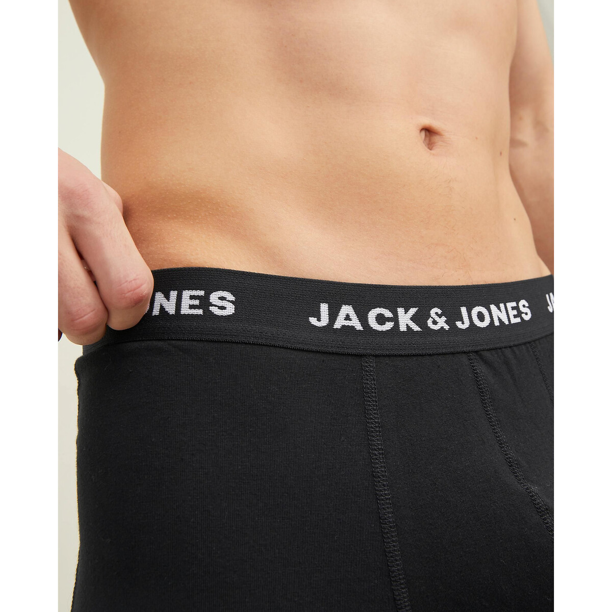 Lote de 10 boxers lisos preto liso, JACK & JONES