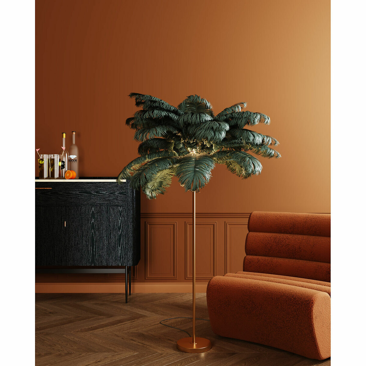 Lampadaire Feather Palm vert 165cm vert, KARE DESIGN
