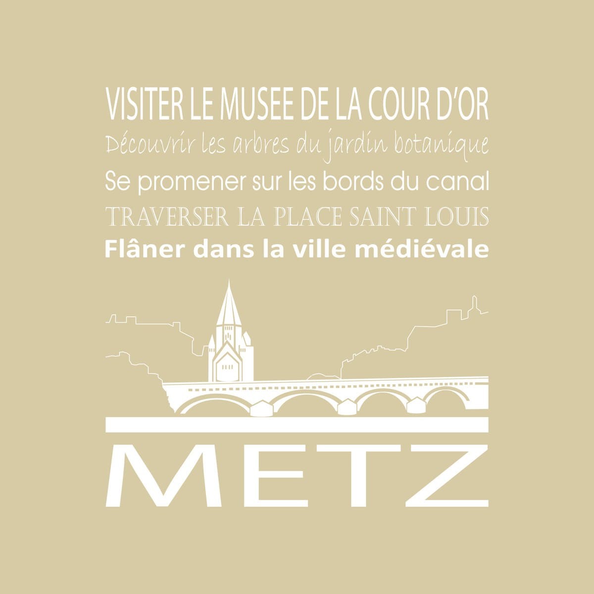 Tableau Mural Metz RÉGIONALISME tableaux sur toile-beige, CEANOTHE