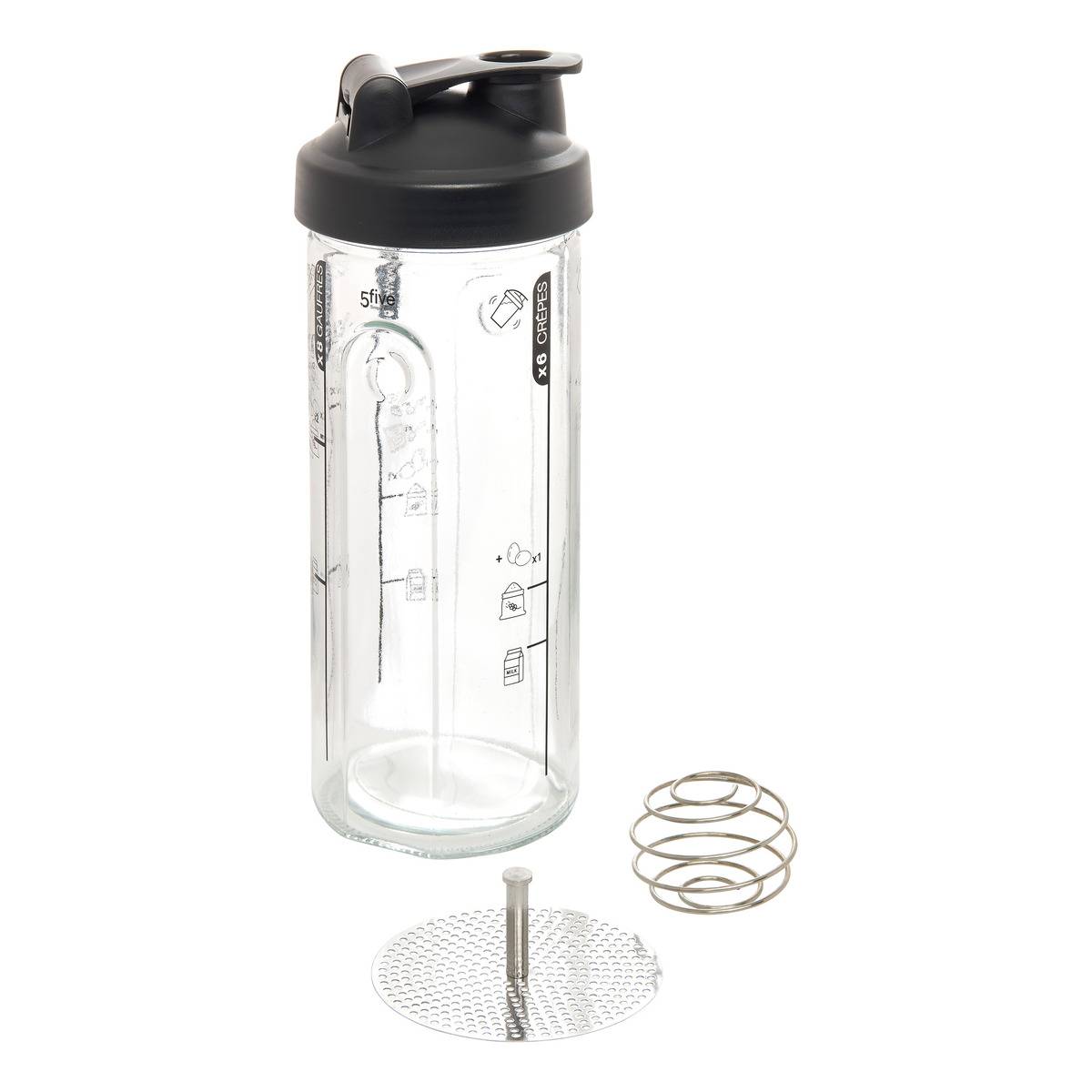 Shaker pour crêpes 800ml en verre ESSENTIELS transparent, 5FIVE SIMPLY SMART
