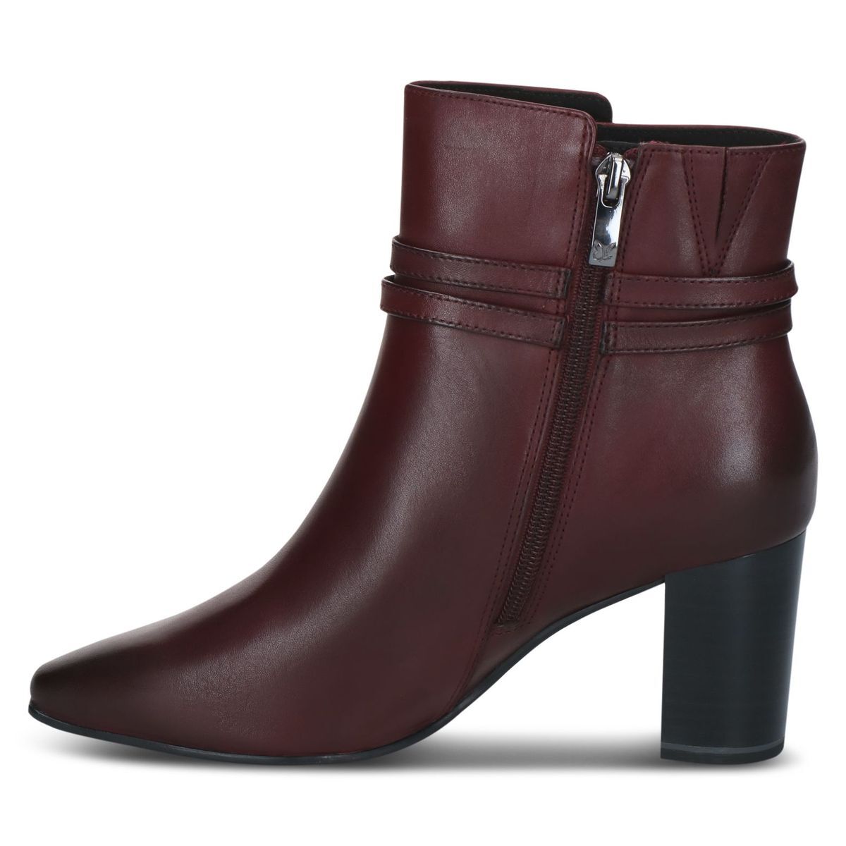 Bottine en cuir rouge merlot, CAPRICE