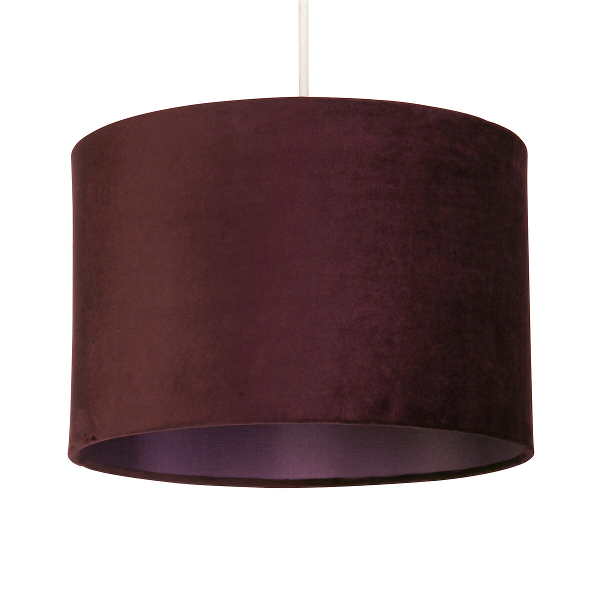 30cm Laval Velvet Drum Shade with Silk Liner in Plum plum, SO'HOME