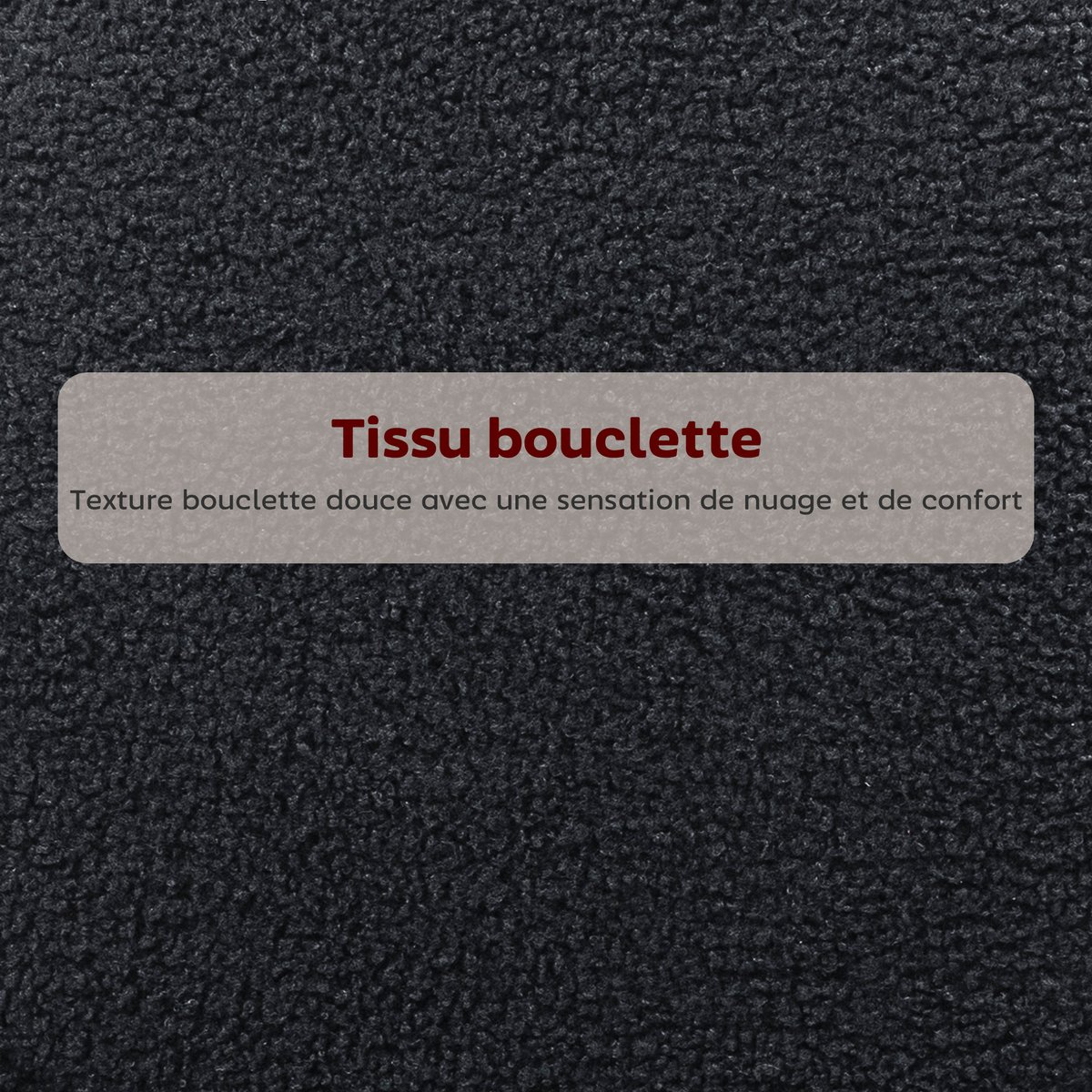 Tabouret de bar Tissu bouclette Noir noir, HOMCOM