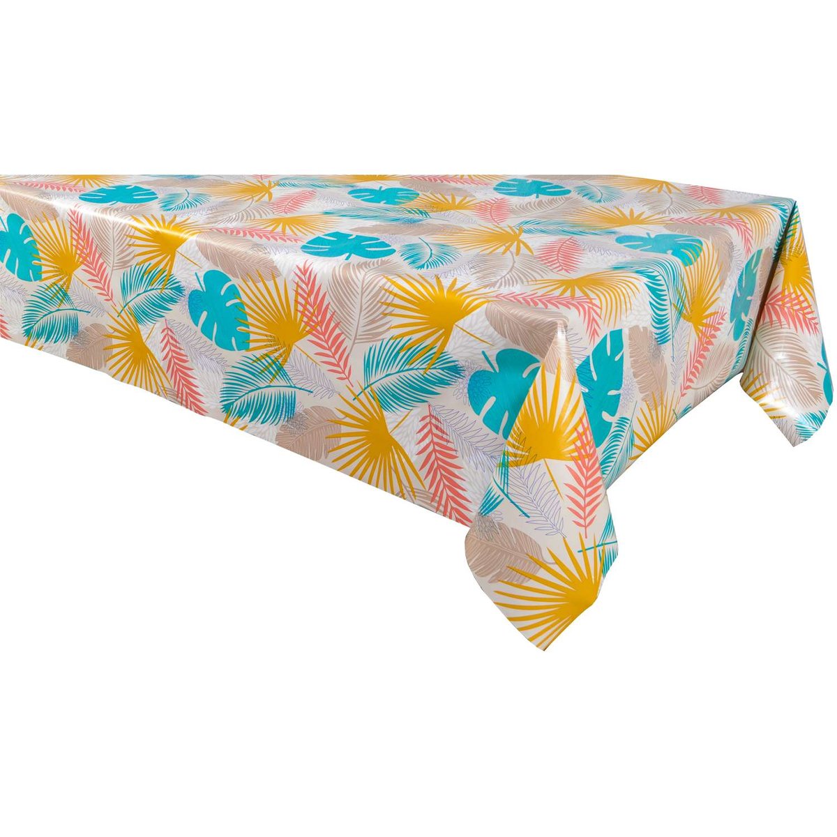 Nappe en toile cirée rectangulaire grand format GALIE ecru, TOILINUX