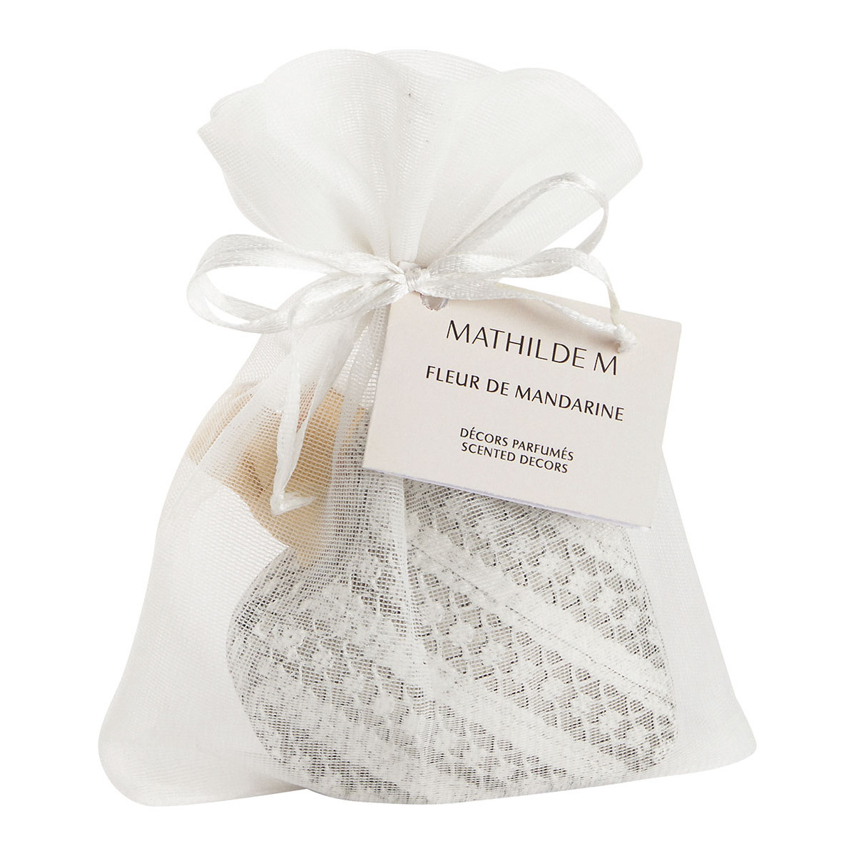 Boîte Cœur et décor parfumé - FLEUR DE MANDARINE blanc, MATHILDE M