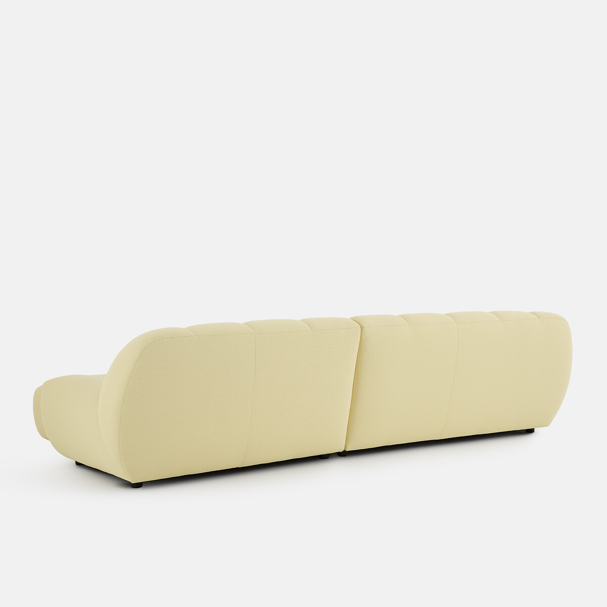 Canapé d'angle droit, 4 places, en tissu matelassé, NURIA jaune, LA REDOUTE INTERIEURS