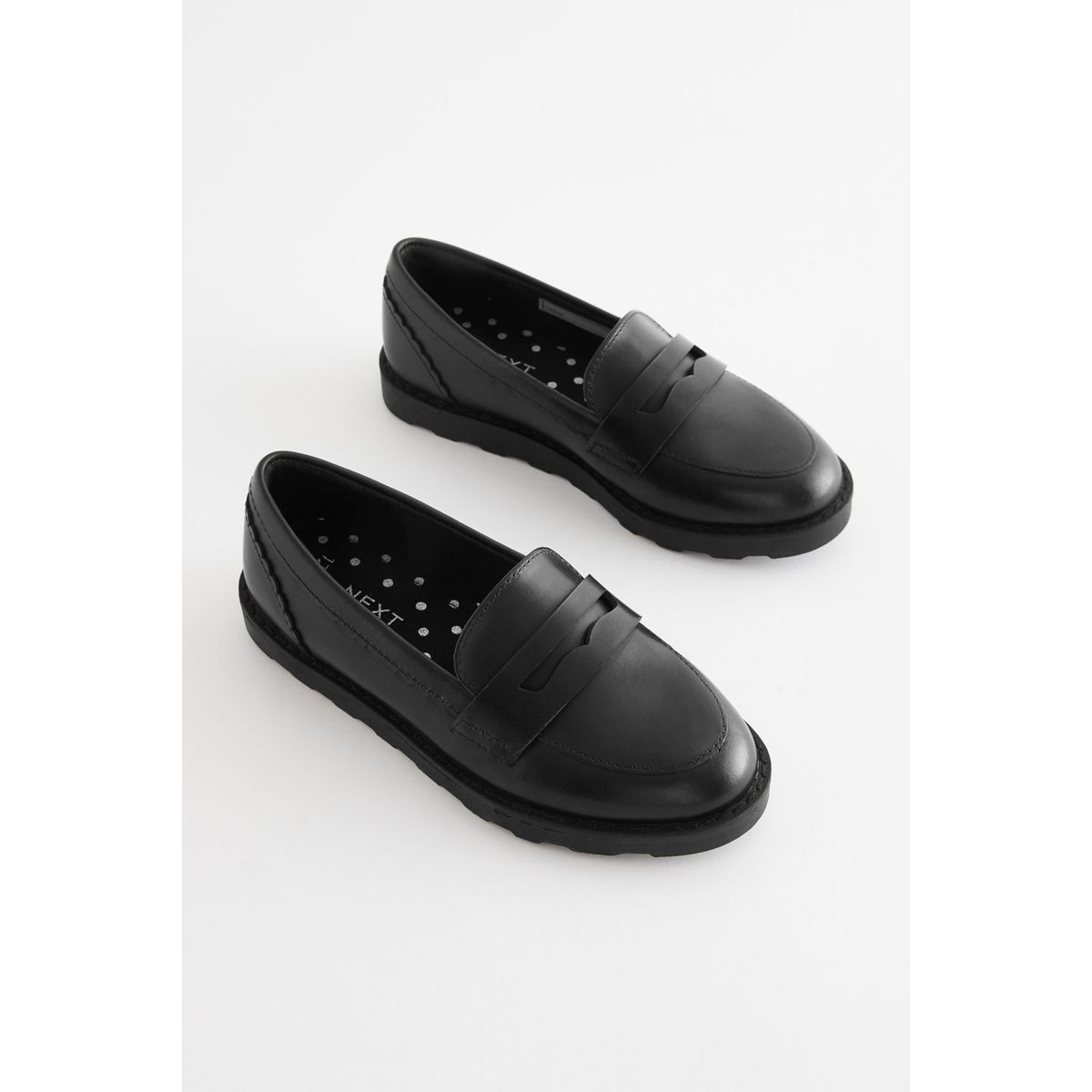 Mocassins d'école noir mat, NEXT