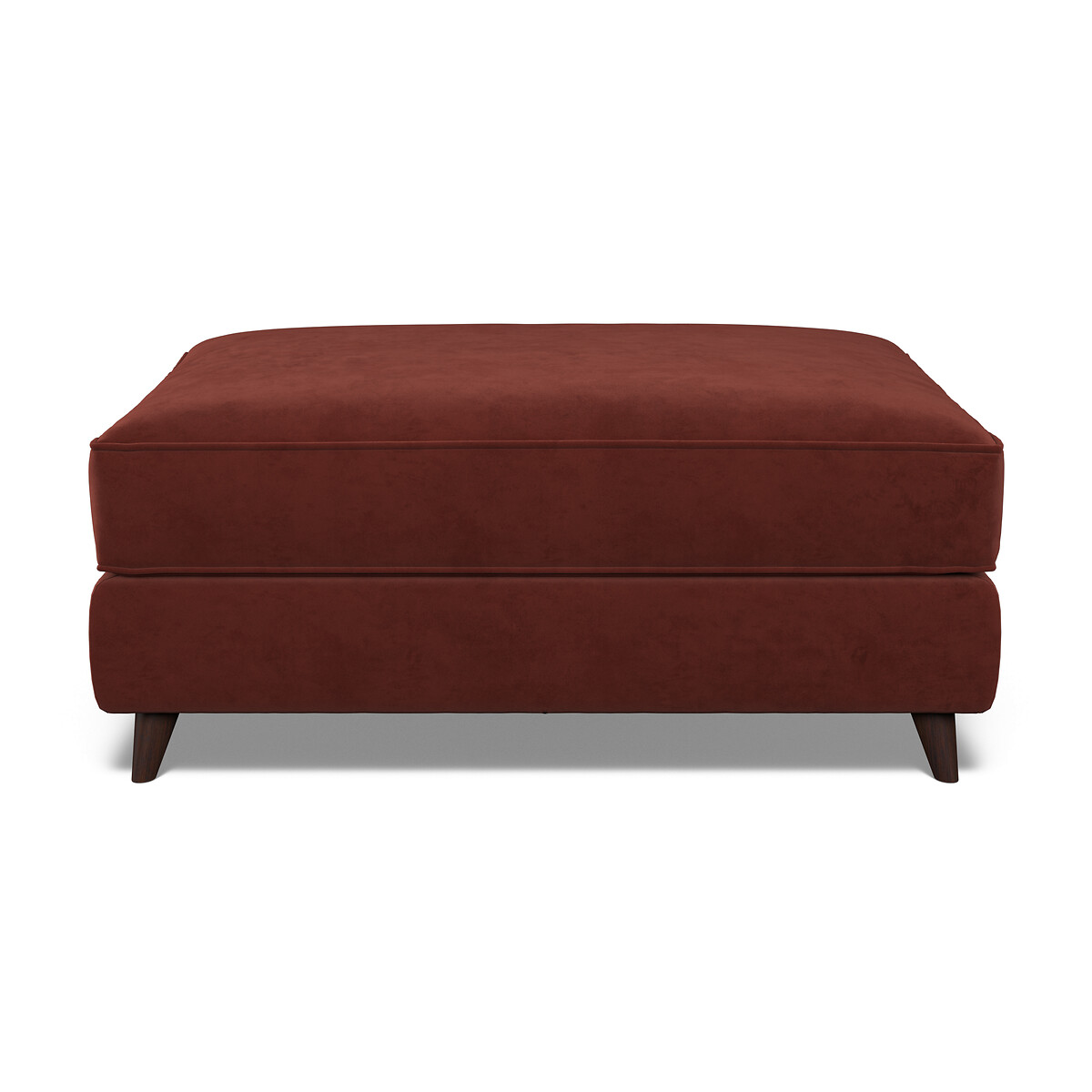 Amelia Velvet Footstool with Dark Wood Legs burgundy, ÉDITÉ