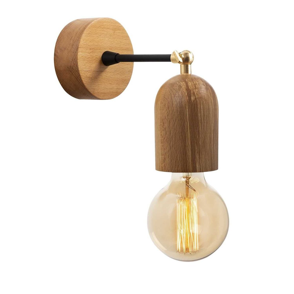 Applique murale en bois design vintage KAYSERI marron, TOILINUX