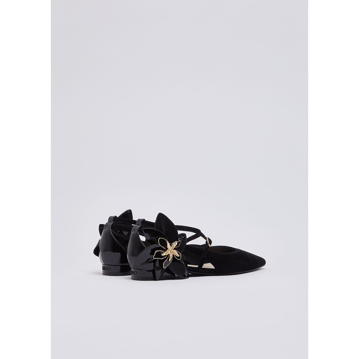 Ballerines avec maxi fleur noir, LIU JO
