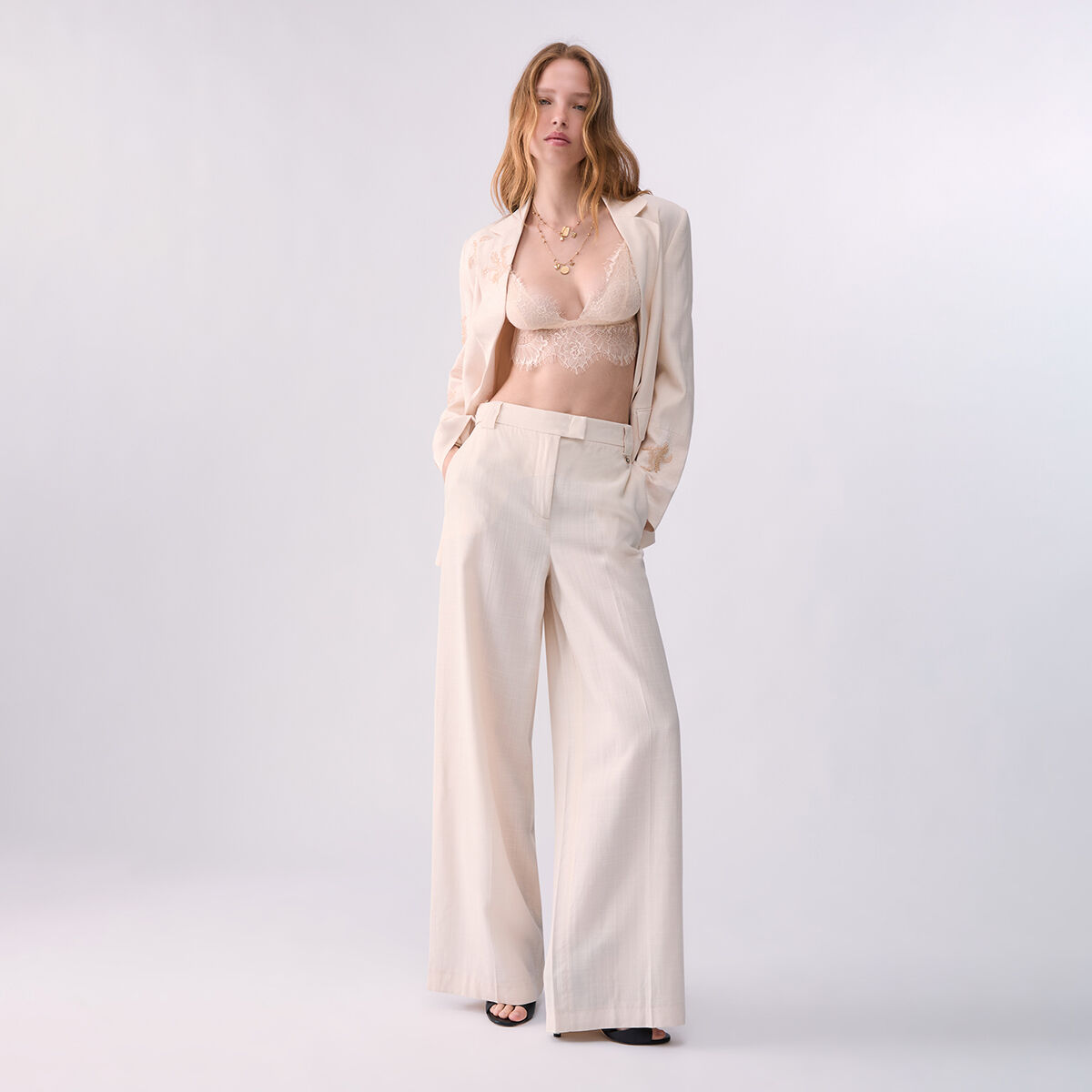 Bralette en dentelle Chantilly crème, LIU JO