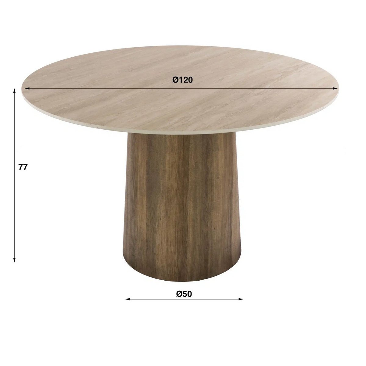 Table ronde en céramique Naya - NAYA couleur pierre, MATHI DESIGN