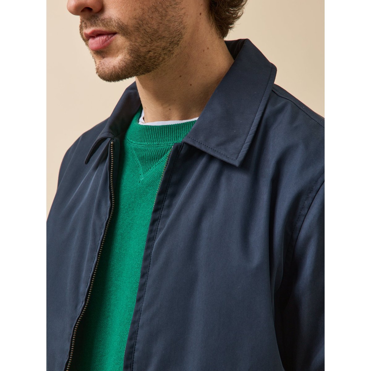Blouson uni zippé marine, CYRILLUS