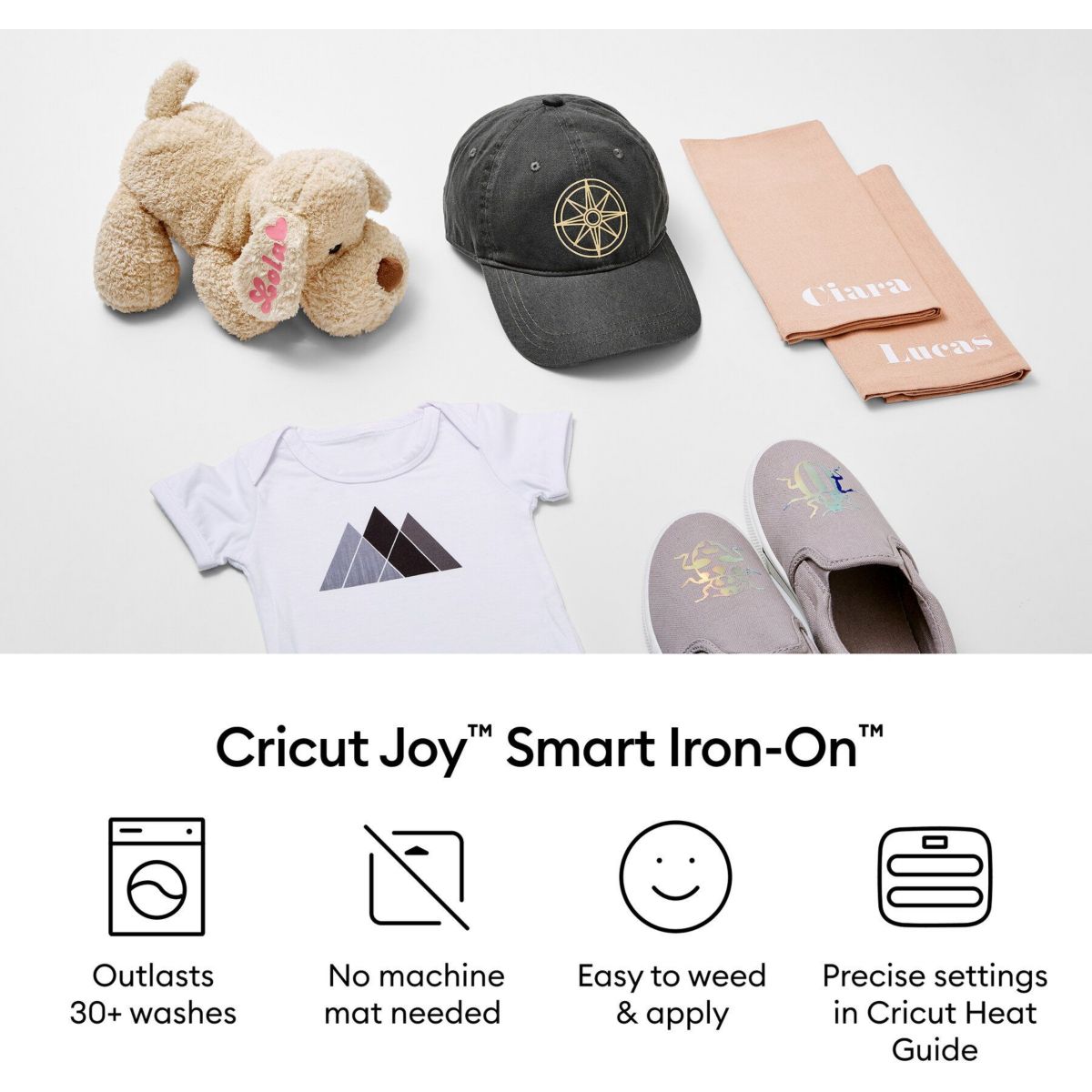 Accessoire Smart Iron-On de Cricut Joy Noir couleur unique, CRICUT