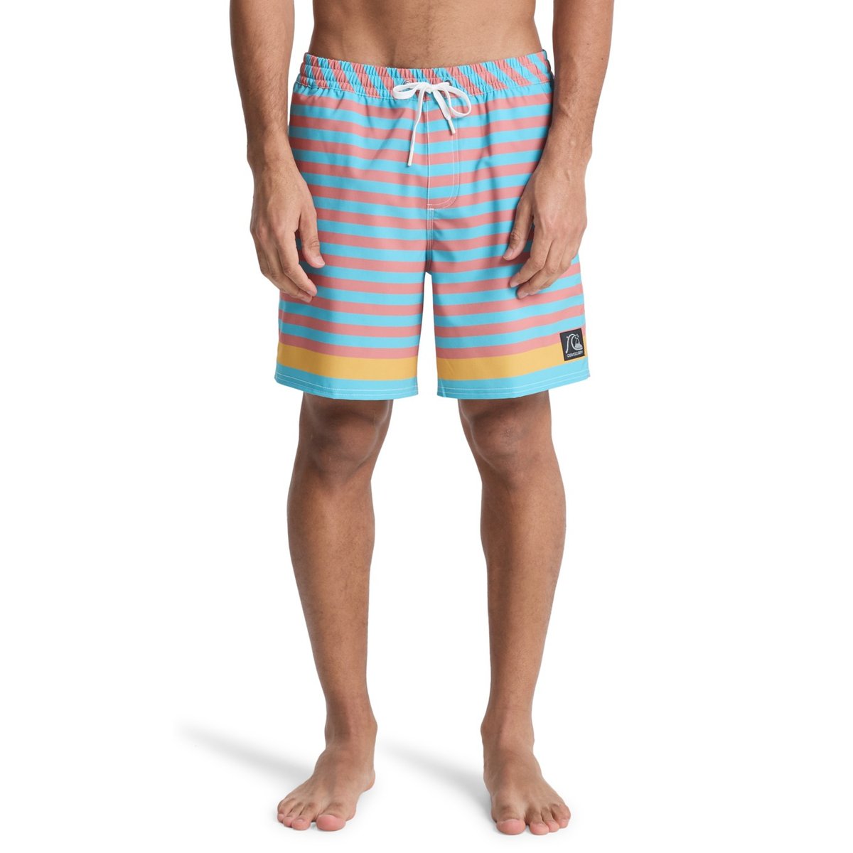 Short de bain ORIGINAL BTZ STRIPE VOLLEY 17" bleu aqua biarritz stripe, QUIKSILVER