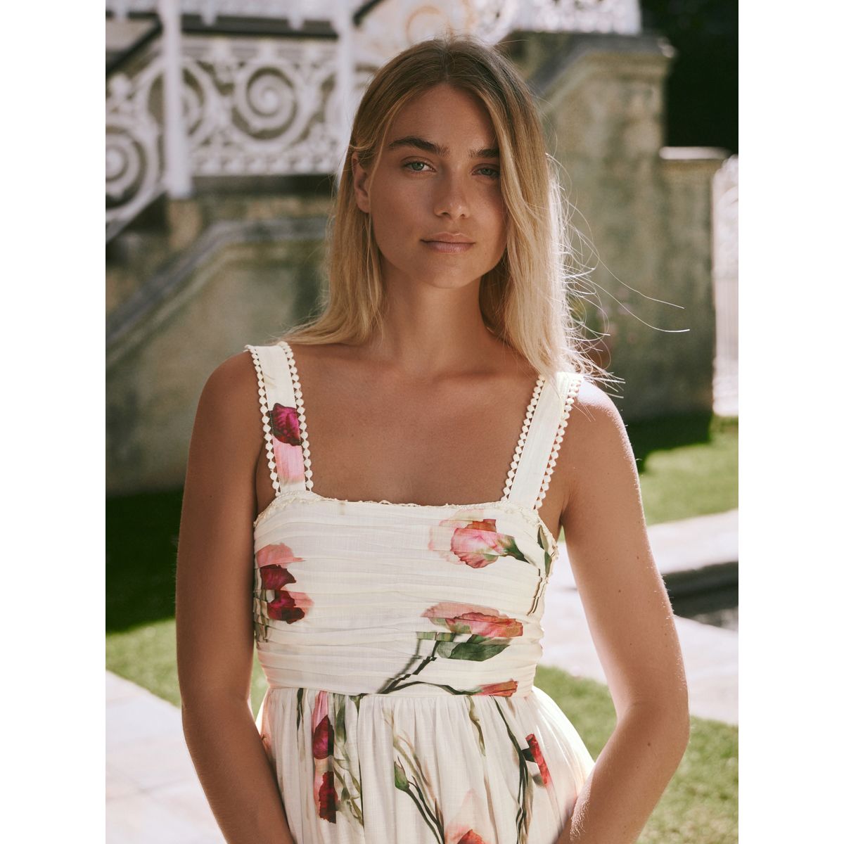 Robe mi-longue d'été blanc/violet, NEXT