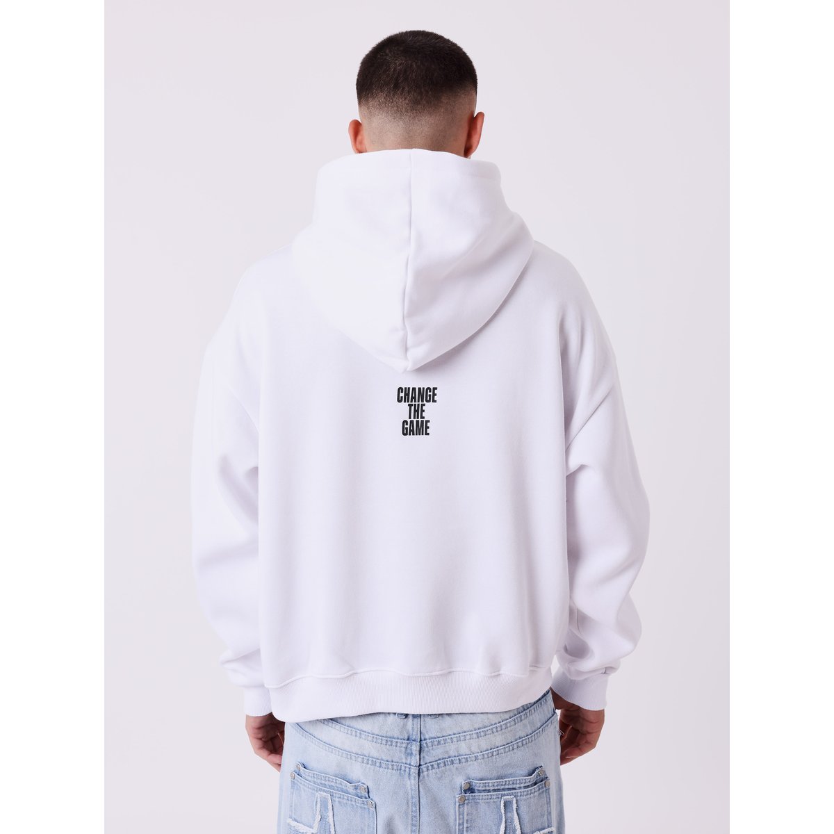 Hoodie boxy Essentials blanc, PROJECT X