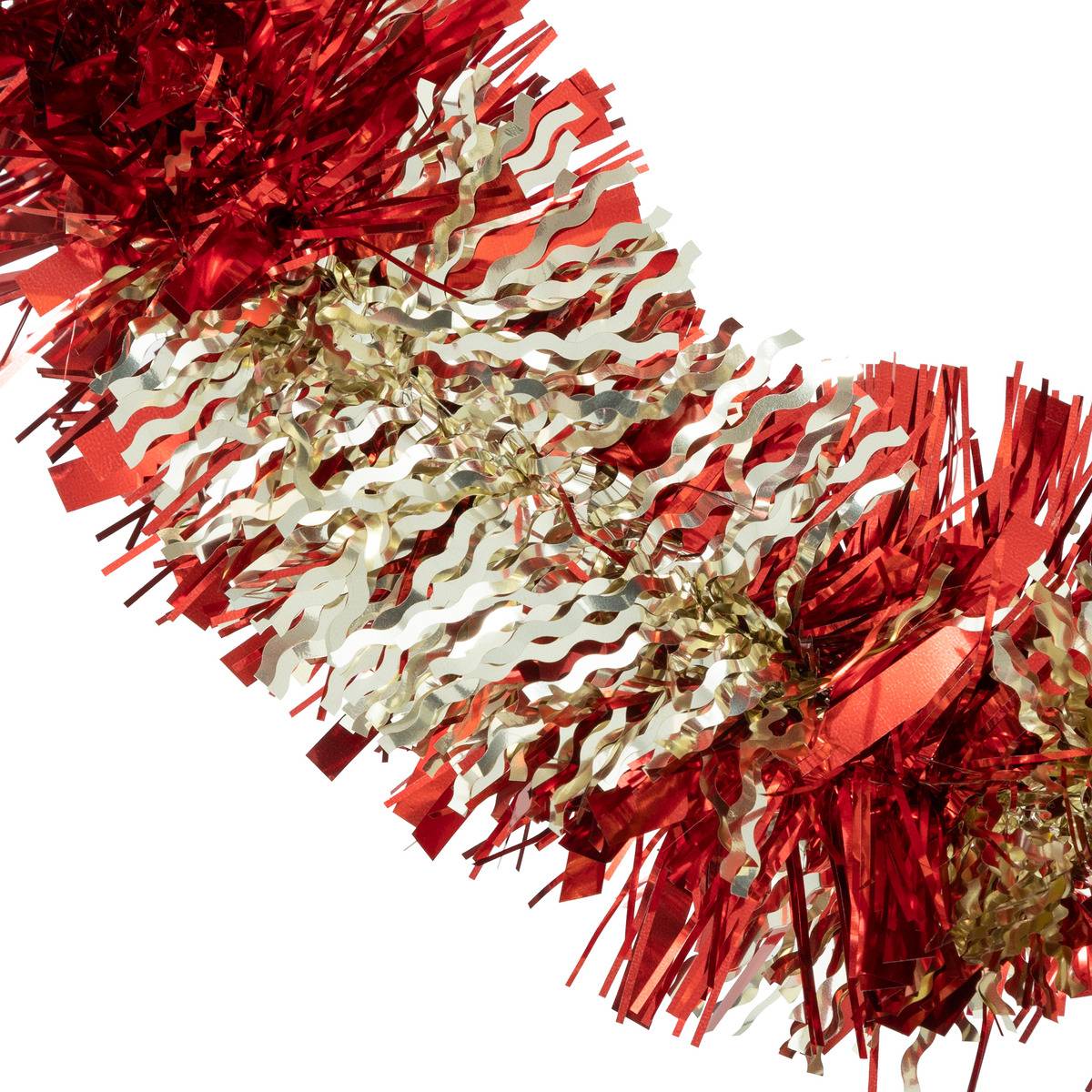 Guirlande de Noël boa mixte 100x4x2m rouge et or multicolore, ATMOSPHERA