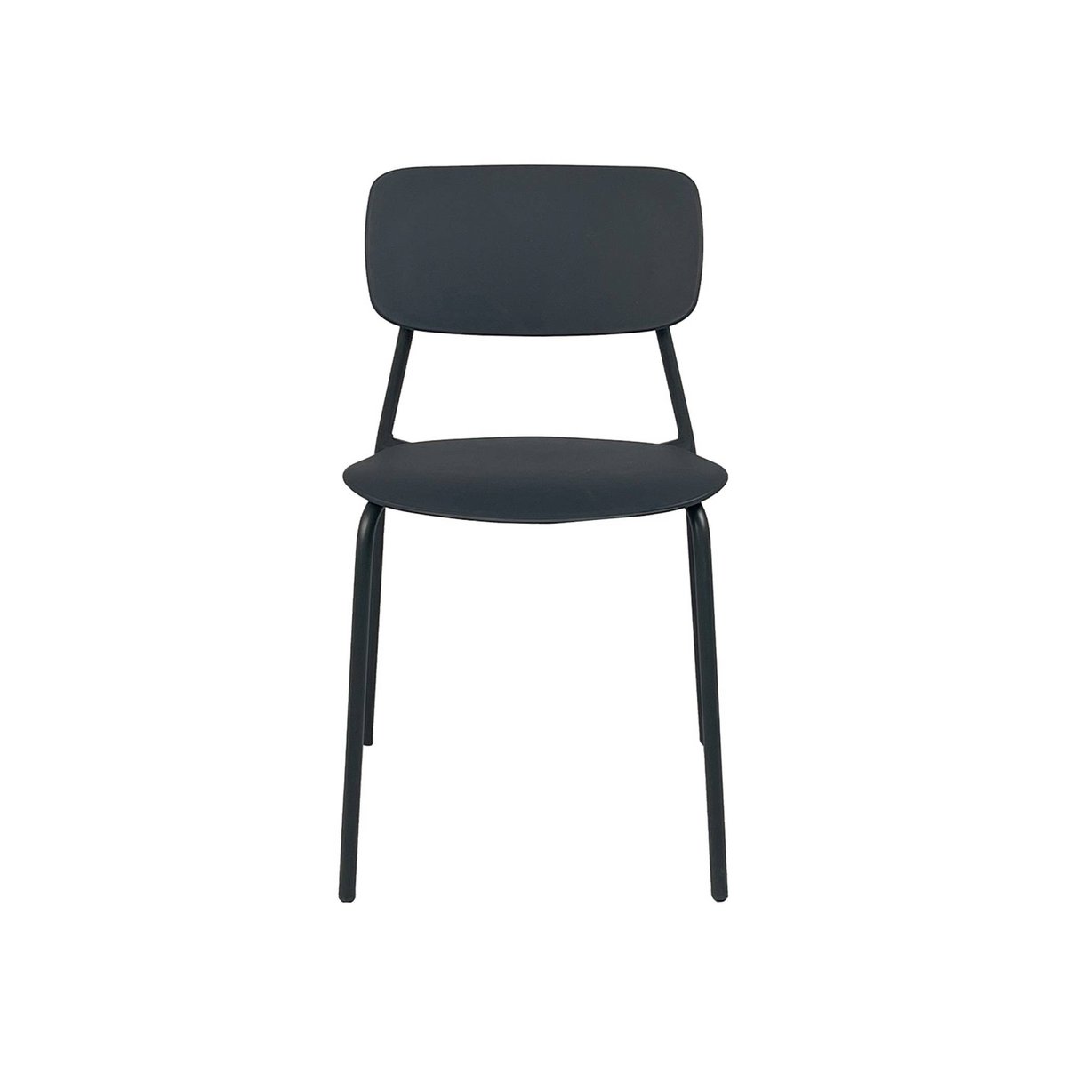 Chaise de jardin empilable acier et plastique (lot de 2) LIVA anthracite, SWEEEK