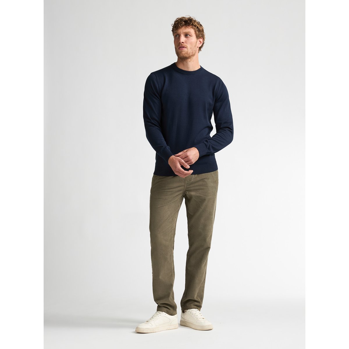 Pantalon cargo fuselé en velours côtelé fletcher vert mossy stone, PETROL INDUSTRIES