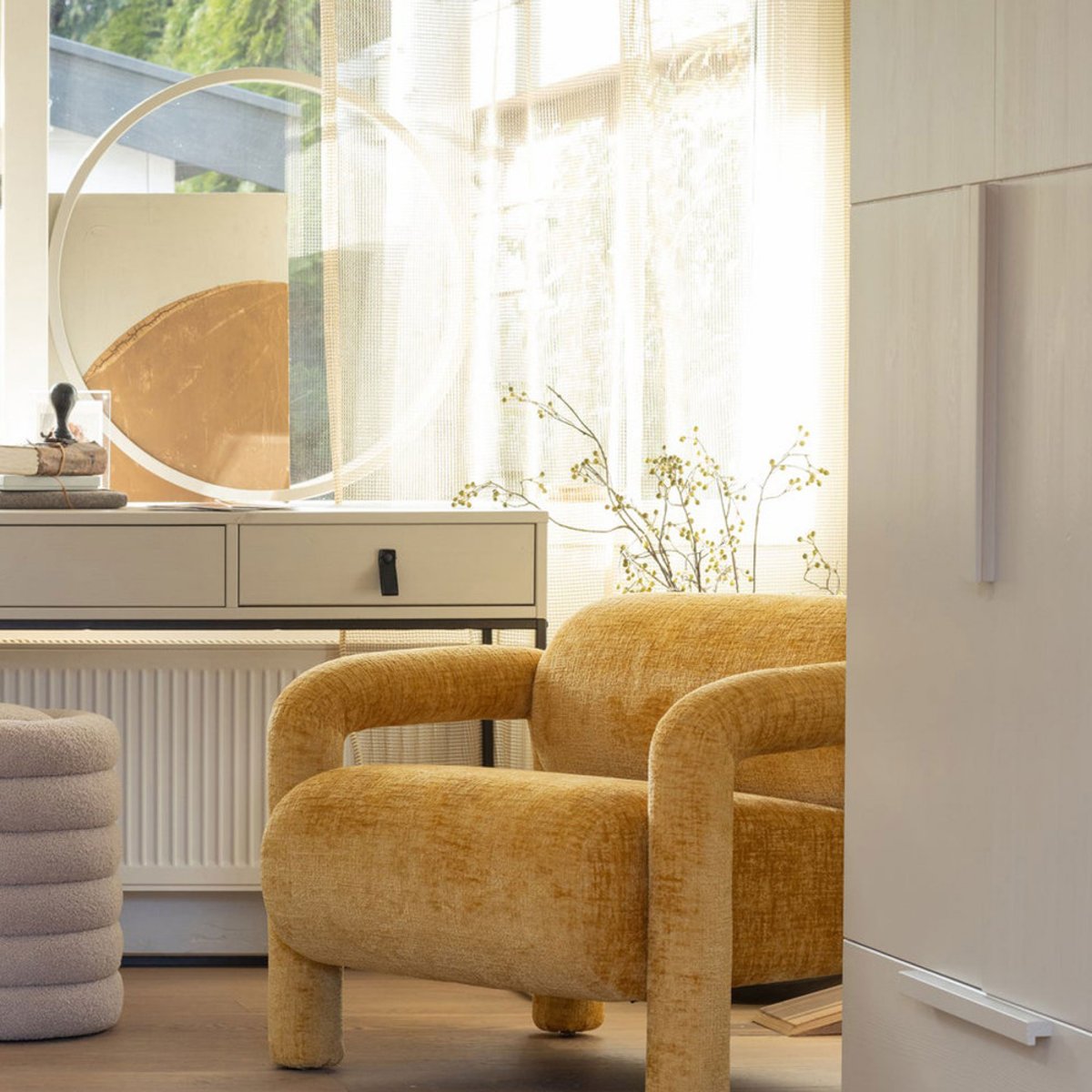 Armoire 3 portes en bois H215cm- PURE beige, WOOOD