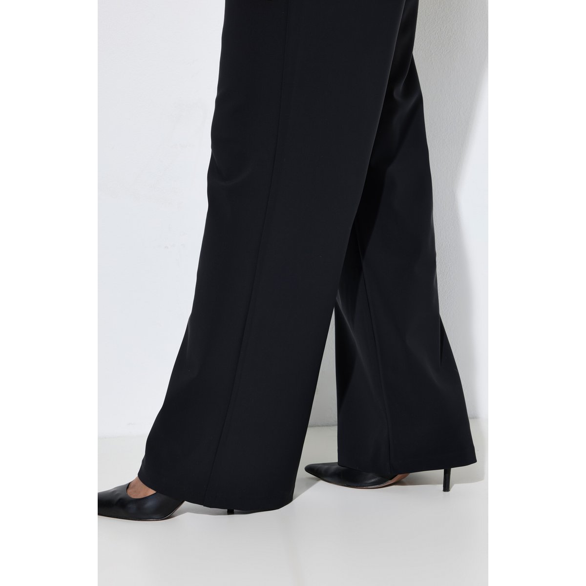 Pantalon en techno-stretch noir, ULLA POPKEN