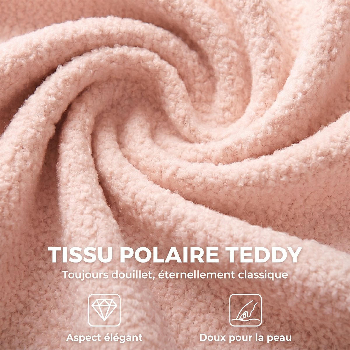 Chaise de bureau Polaire Teddy (100% rose, HOMCOM
