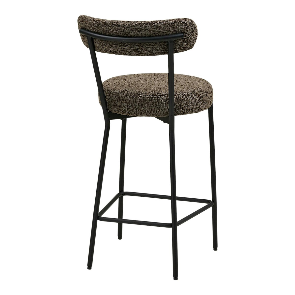 Chaise de bar en bouclette marron avec repose-pieds (lot de 2) BERLIN marron, PIER IMPORT