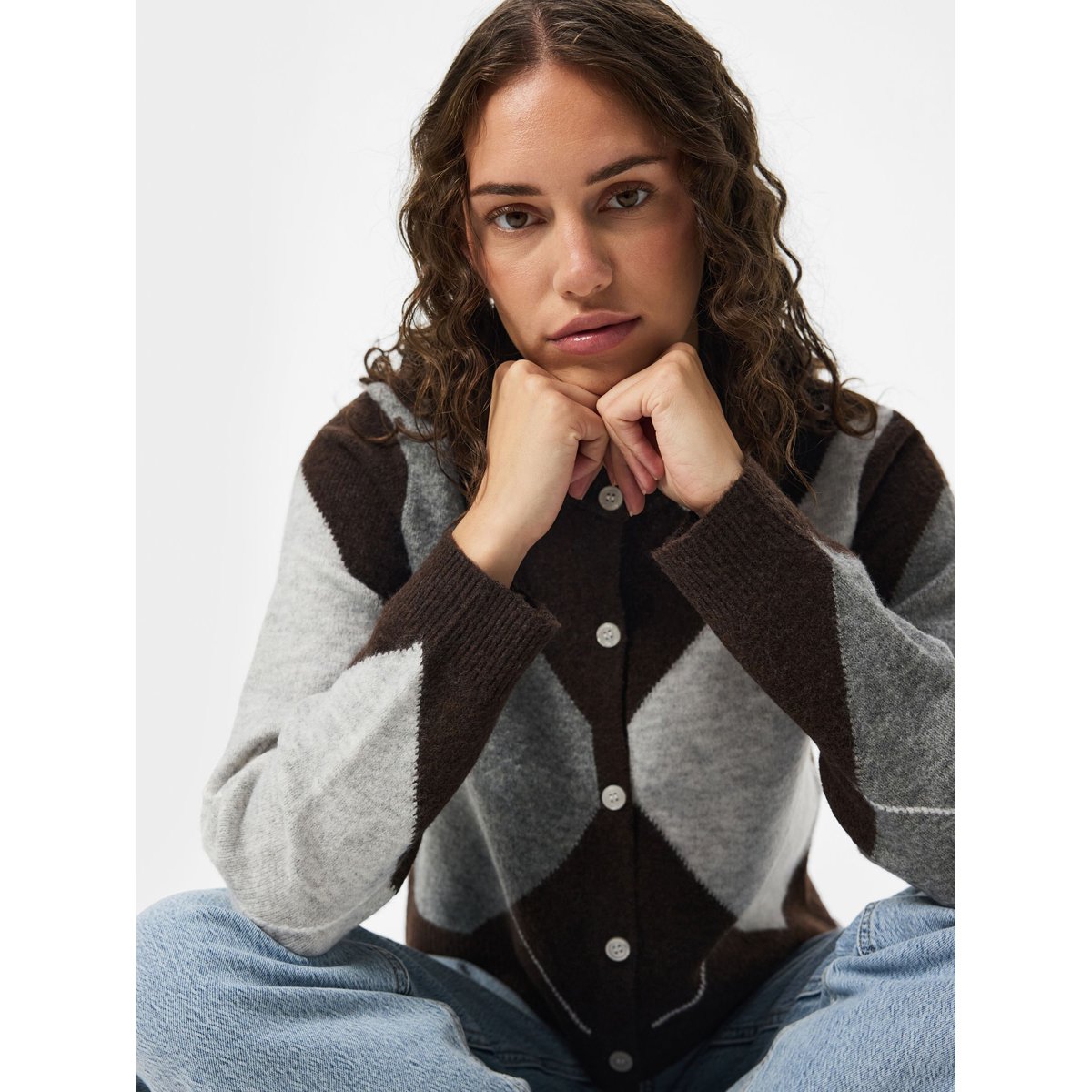 Cardigan En Maille marron - hot fudge1, PIECES