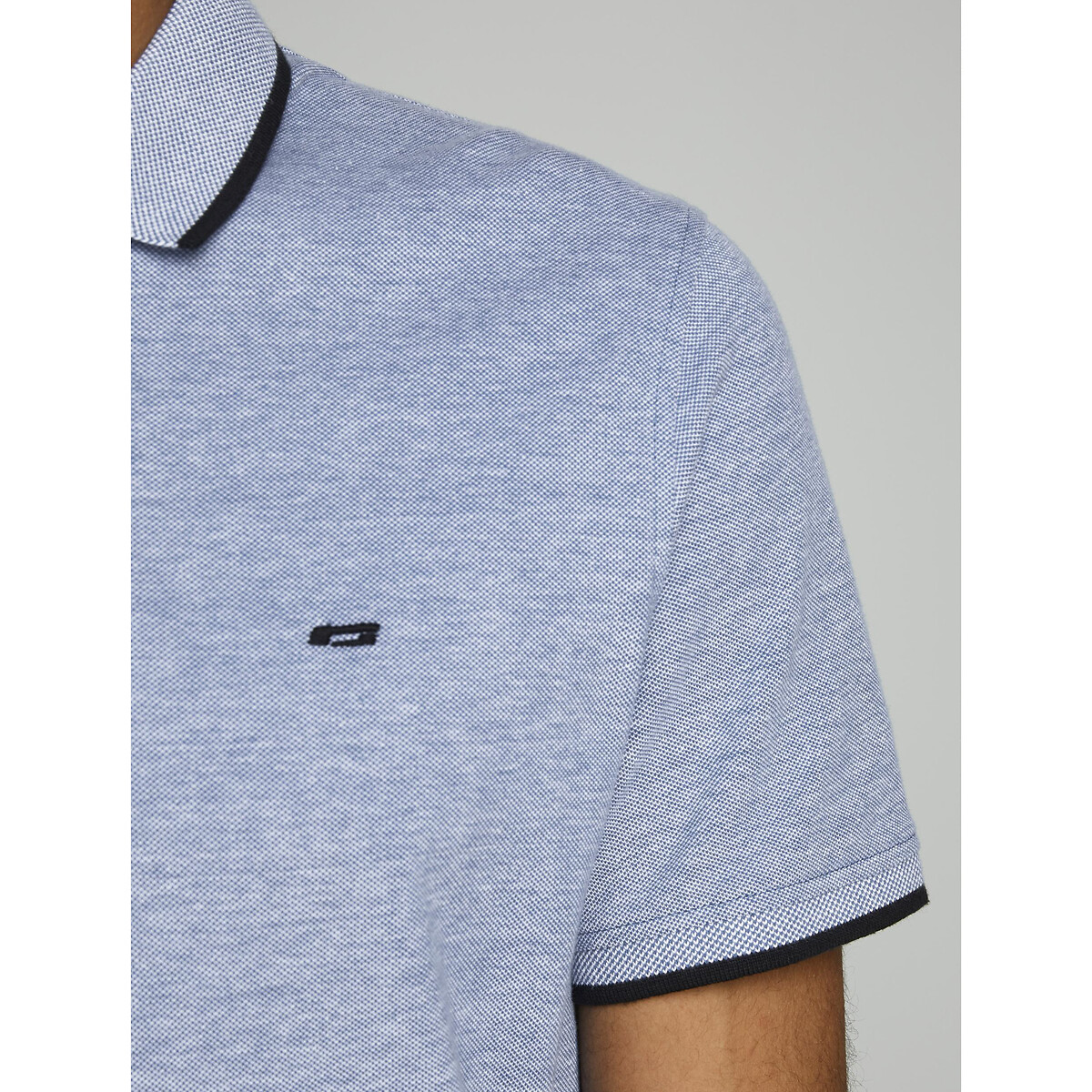 Polo manches courtes en maille piquée bleu, JACK & JONES