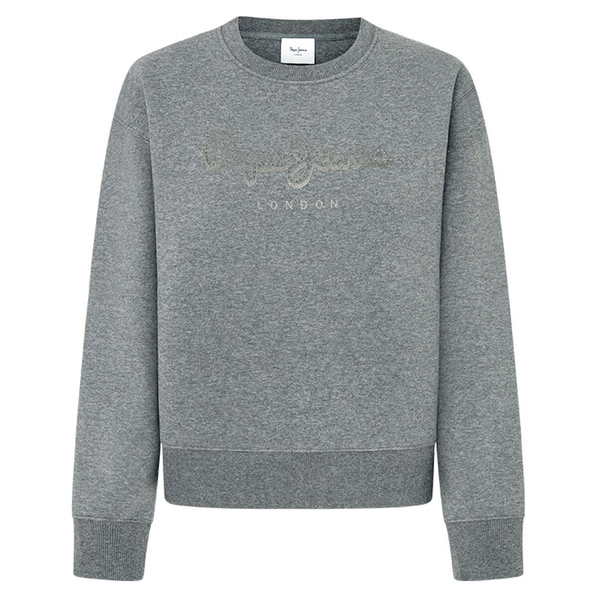 Sweat-Shirt À Col Rond Avec Logo gris foncé chine, PEPE JEANS