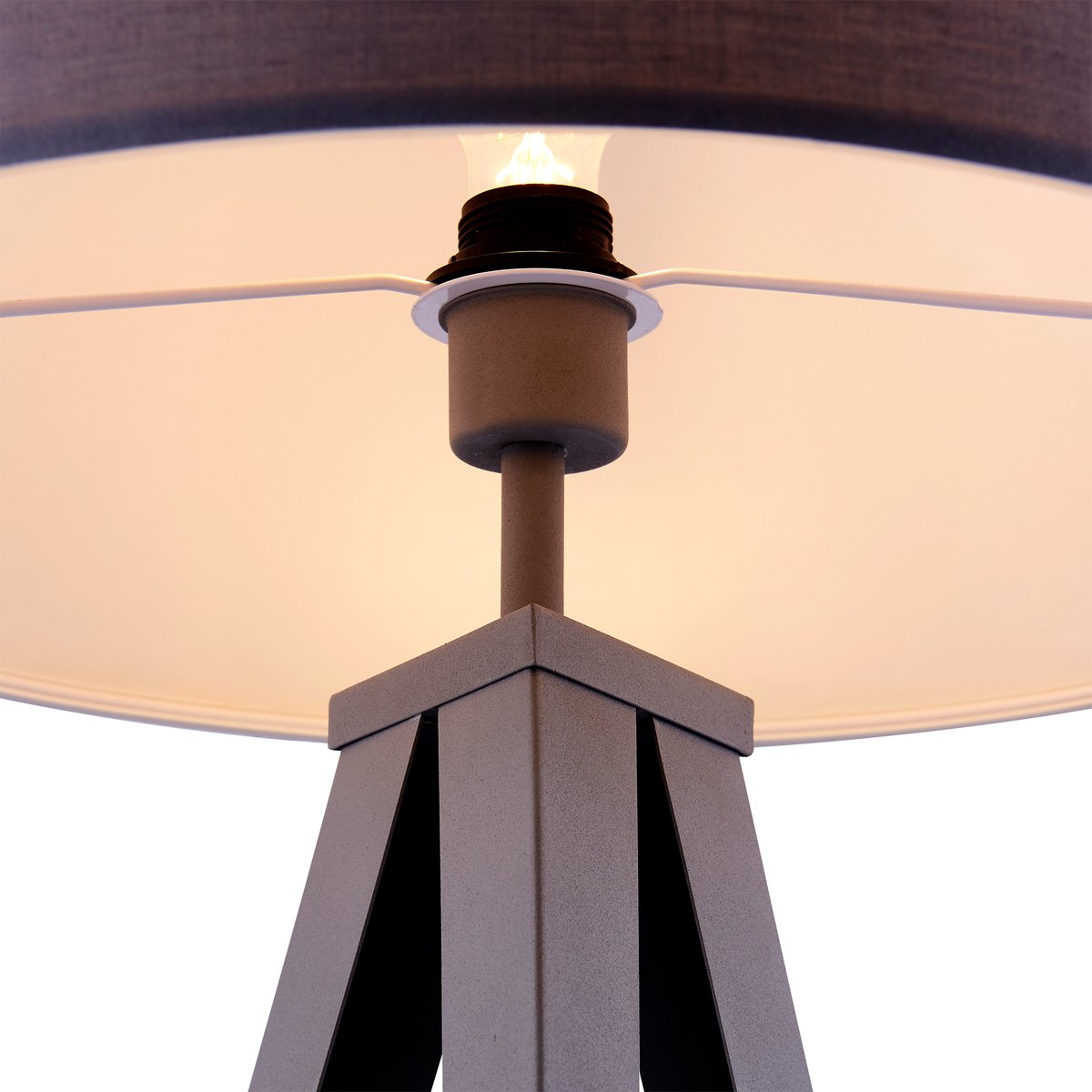 Lampadaire Intérieur Trépied Métal ROMANZA gris, TEAMSON HOME