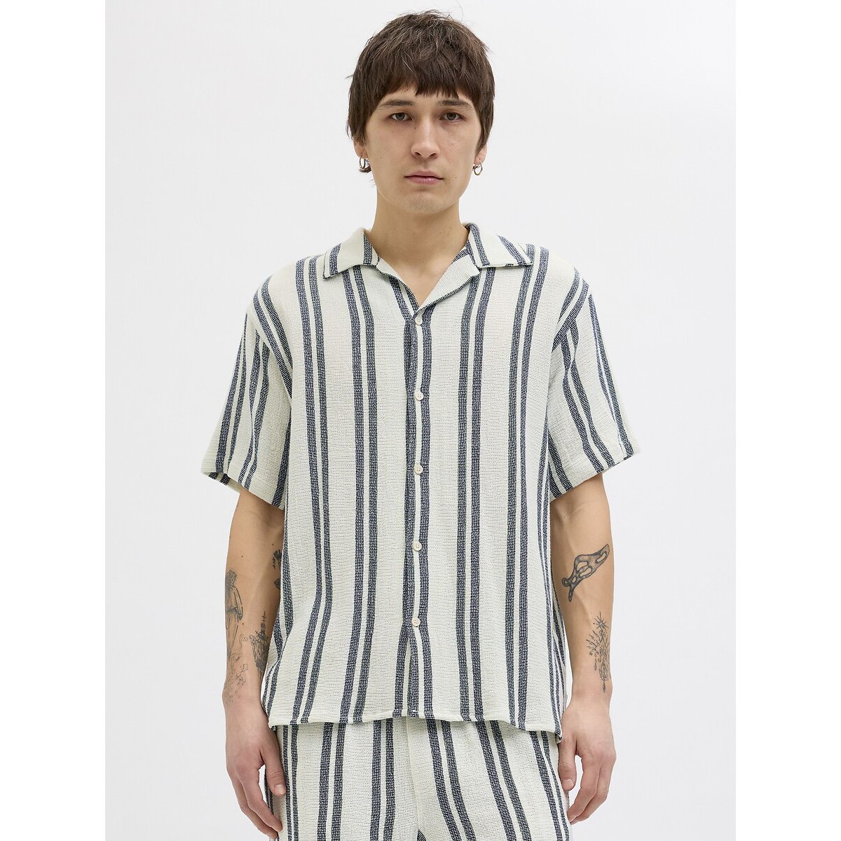 Chemisette rayée crème, JACK & JONES