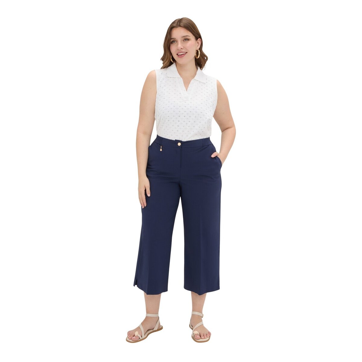 Pantalon court léger bleu, FIORELLA RUBINO