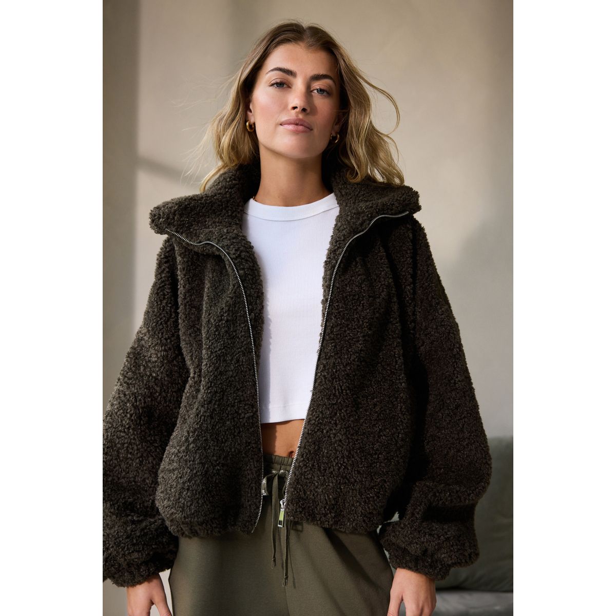 Veste zippé kaki, NEXT