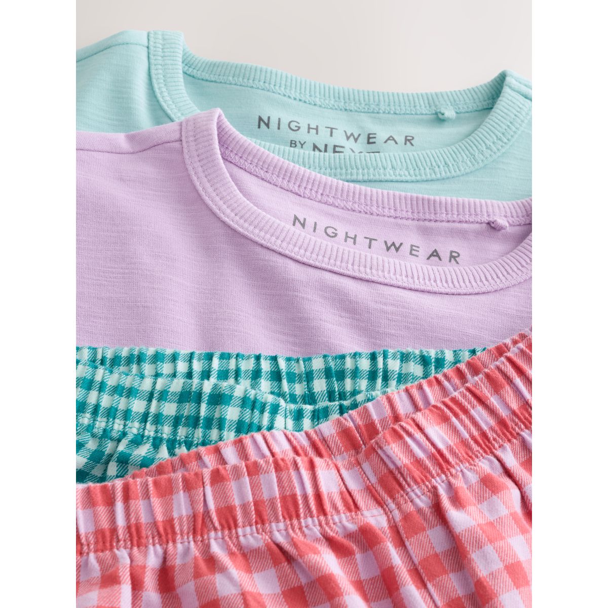 Pyjama large tissé, lot de 2 rose/vert, NEXT