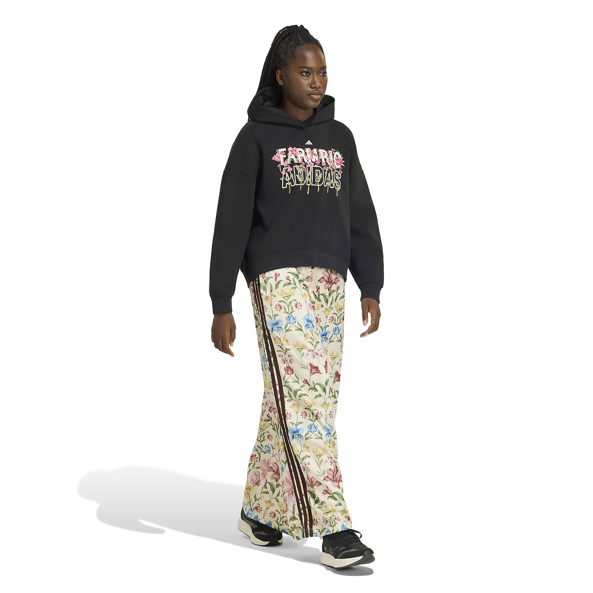 Pantalon large imprimé FARM RIO beige/imprimé fleurs, ADIDAS SPORTSWEAR