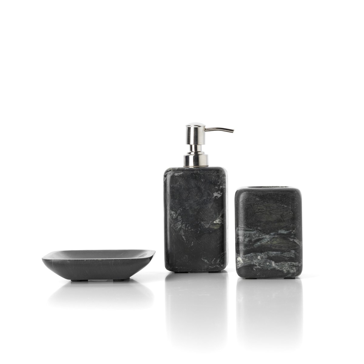 Distributeur de savon en marbre MARBLE noir marine, BAZAR BIZAR