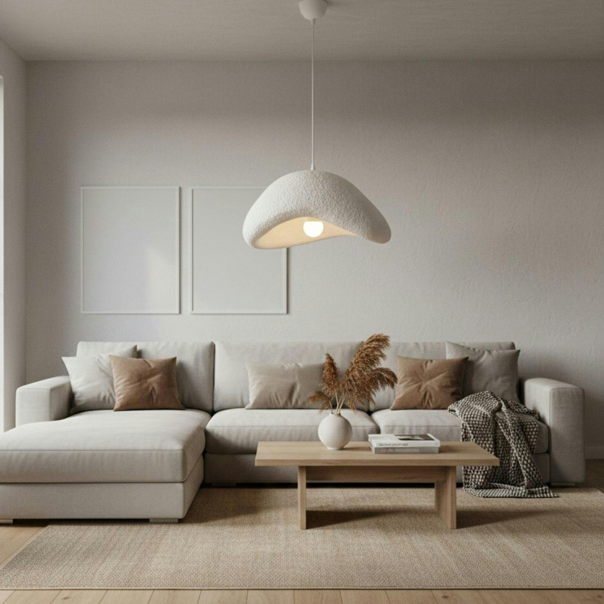 Suspension blanche design wabi-sabi 42 cm NOXIS blanc, PIER IMPORT