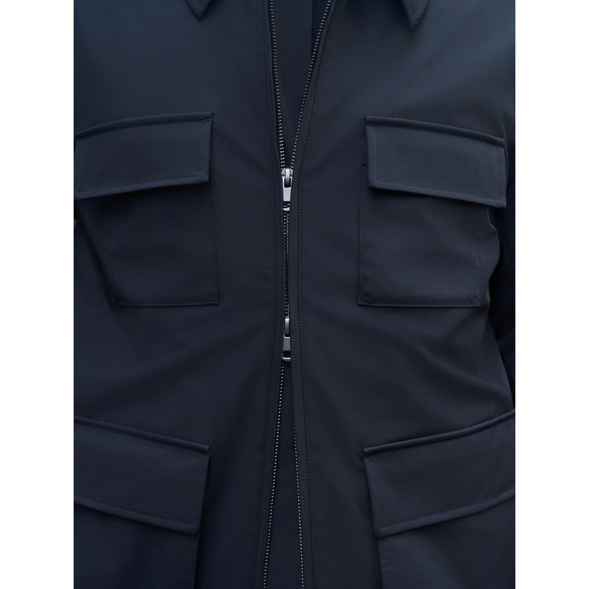 Veste à quatre poches en tissu hydrofuge noir, NEXT