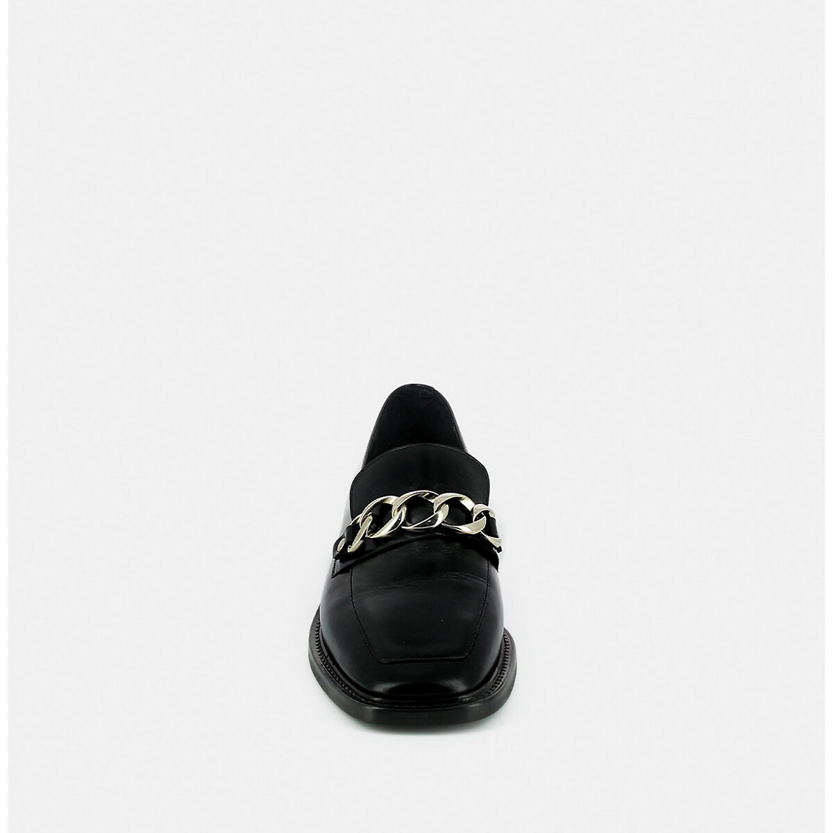 Mocassins cuir bout carré Dionette noir, JONAK