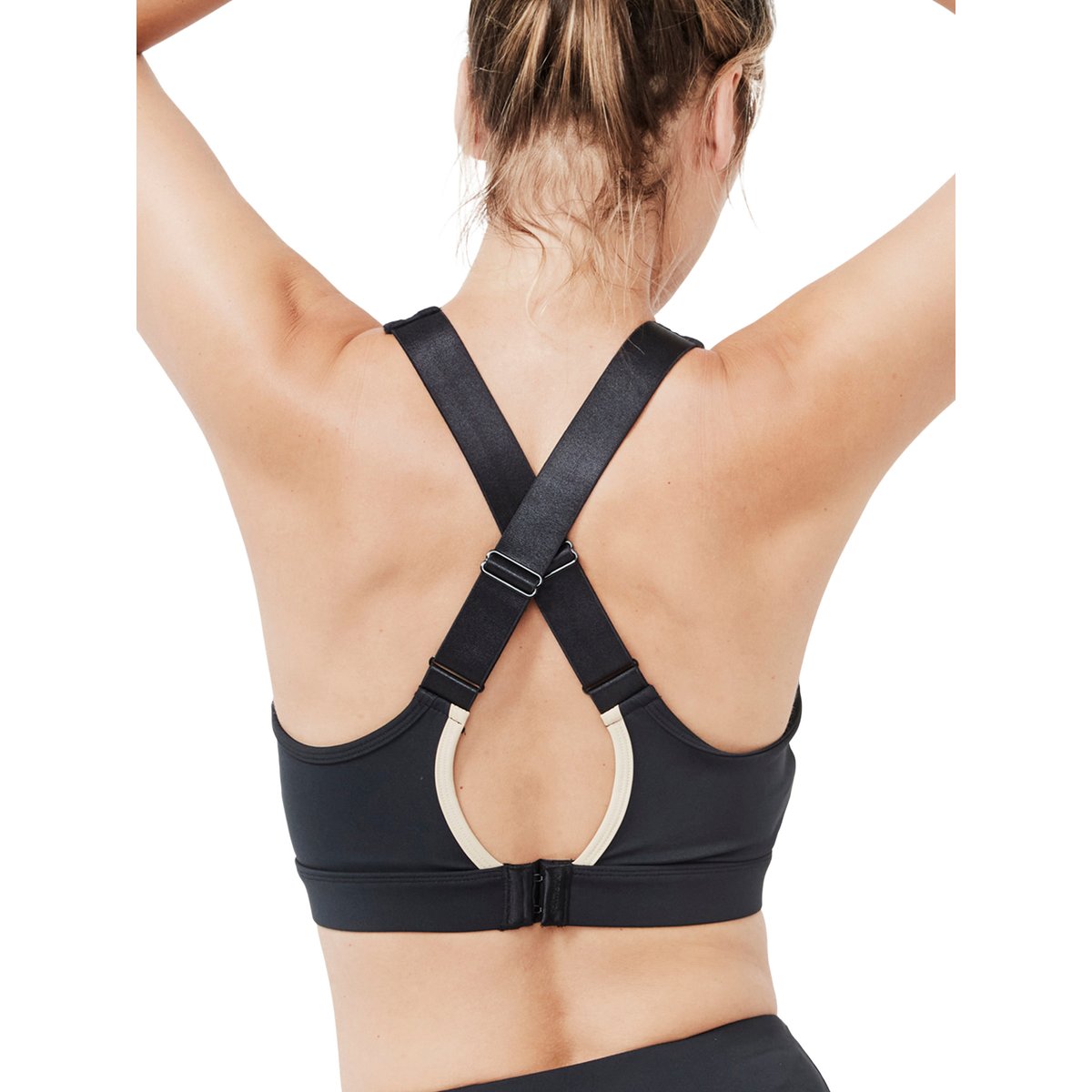 Brassière de sport dos croisé TECH ST7 noir, SELMARK