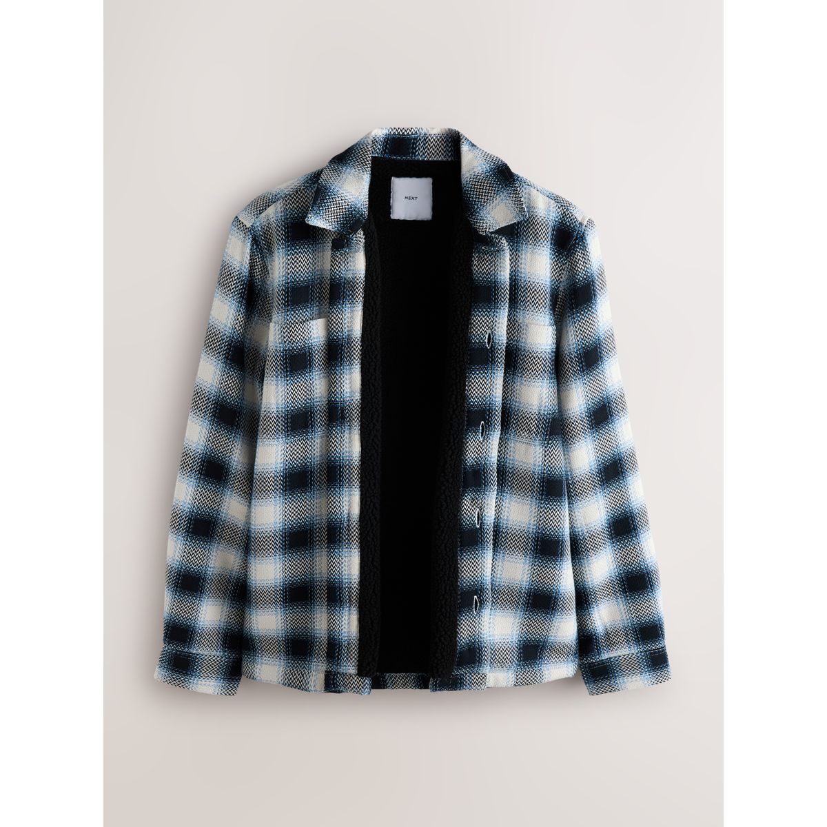 Veste-chemise à carreaux avec peau lainée bleu, NEXT