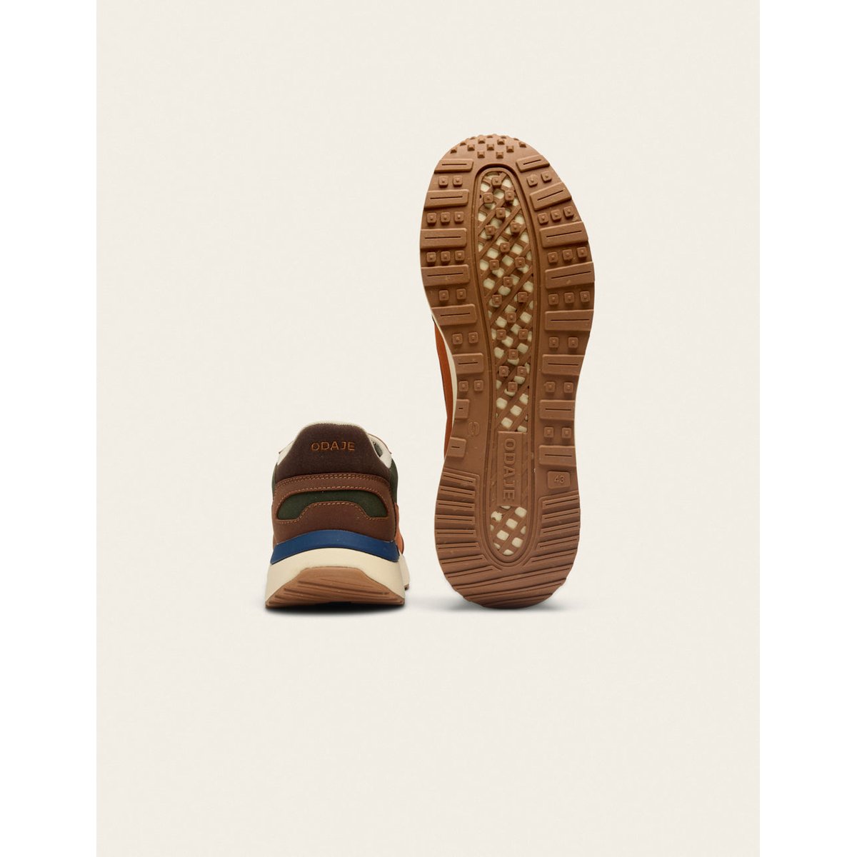 Baskets basses ANAEL marron kaki écru, ODAJE