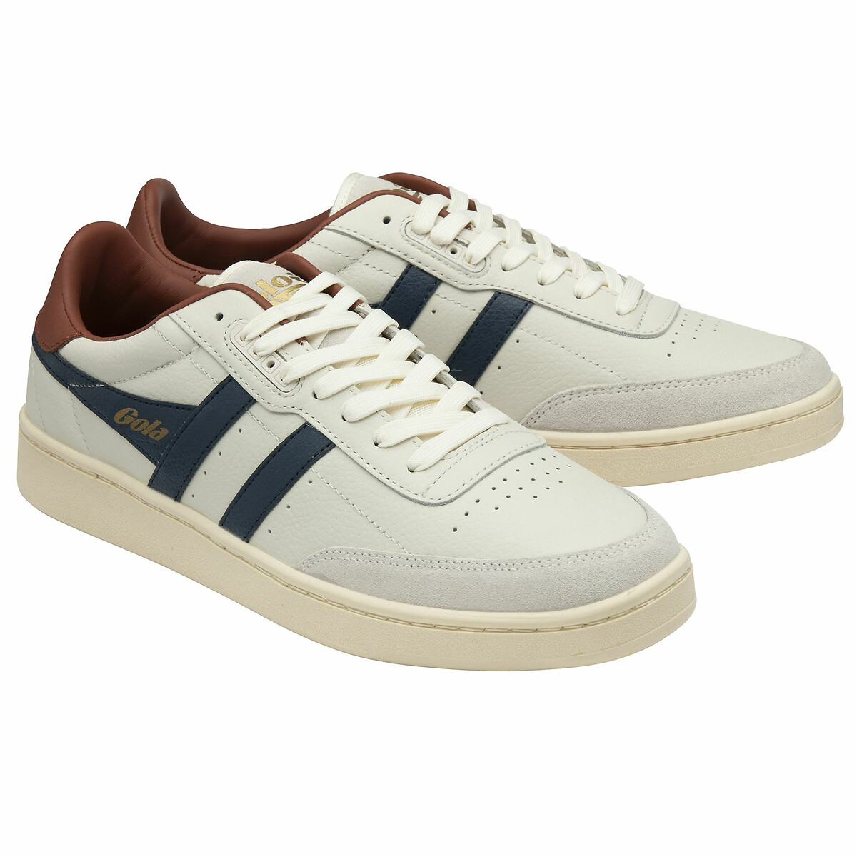 Baskets Contact Leather blanc/bleu marine, GOLA