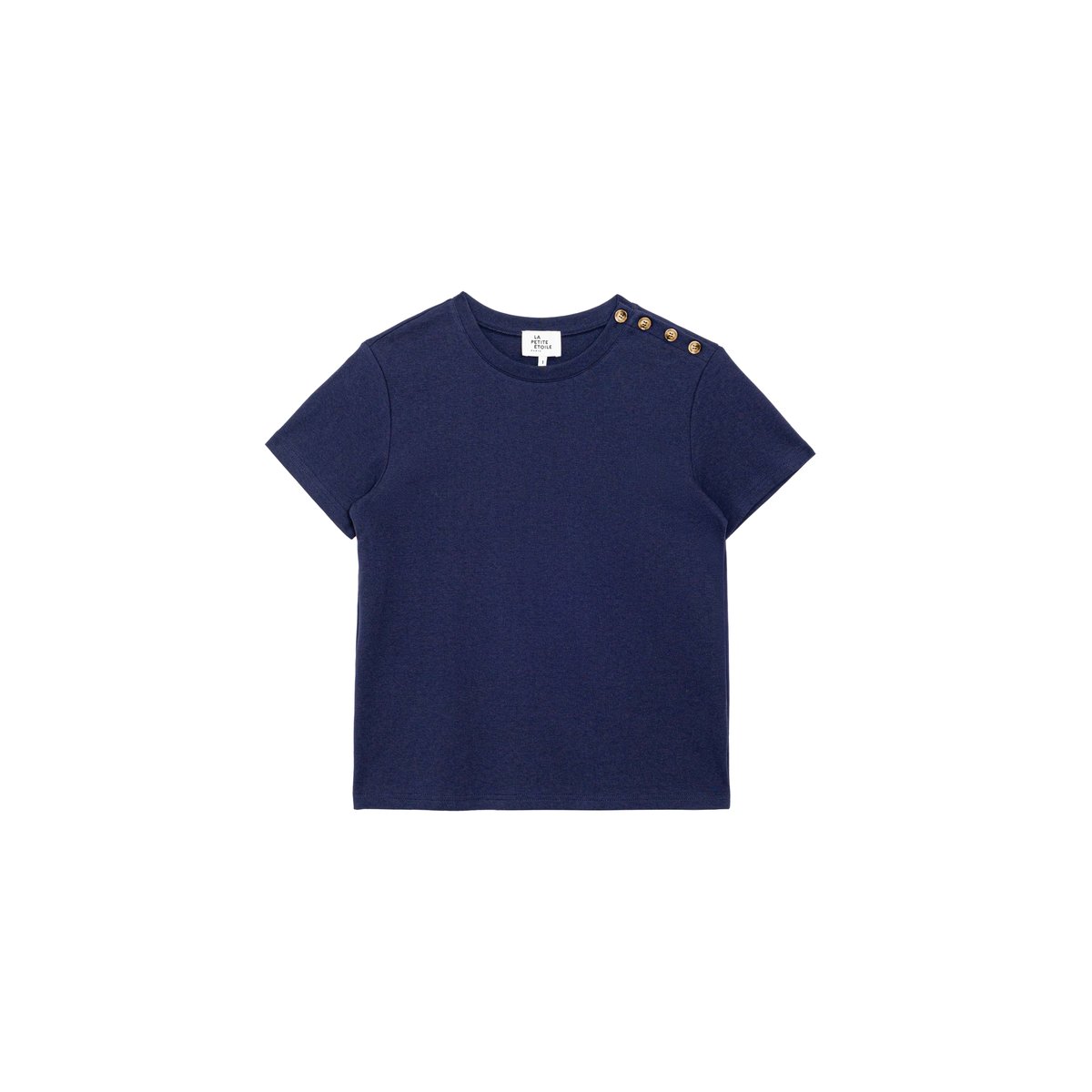 T-shirt manches courtes col rond uni TAIGA 25-marine, LA PETITE ETOILE