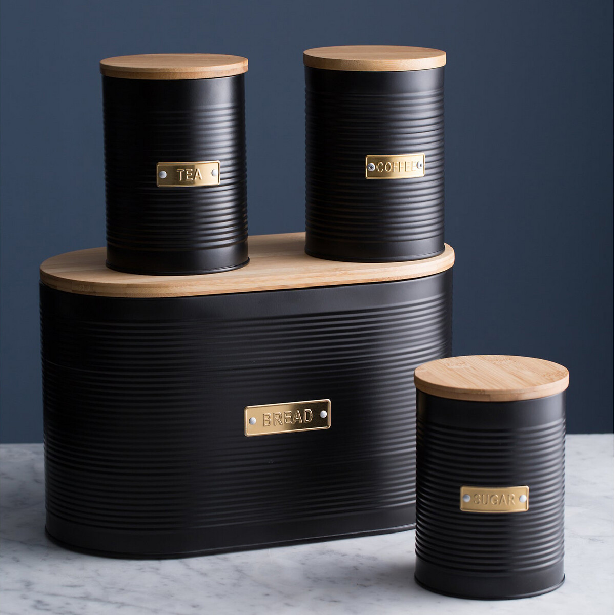Otto Tea Coffee Sugar Canisters in Black black, TYPHOON